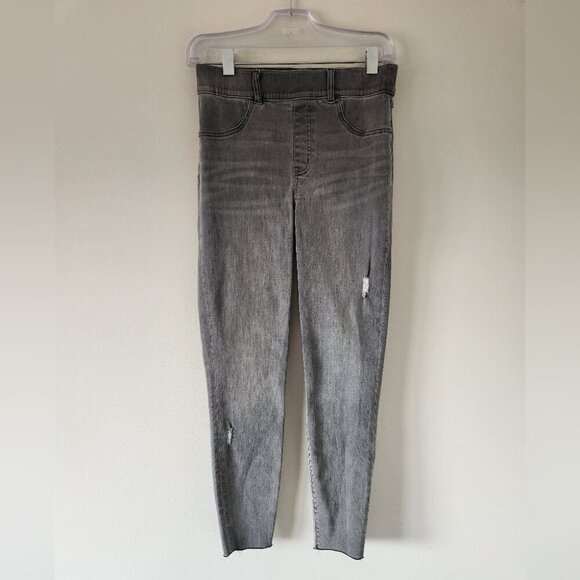 SPANX | Women's Distressed Denim Skinny Pants jeggings gray sz M - Picture 3 of 4